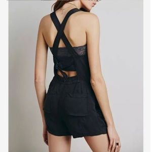 Free People Charcoal Zipper Romper